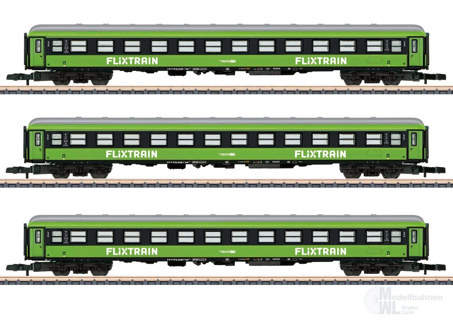 Märklin 87403 - MHI Wagen-Set 1 Flixtrain Ep.VI Z 1:220