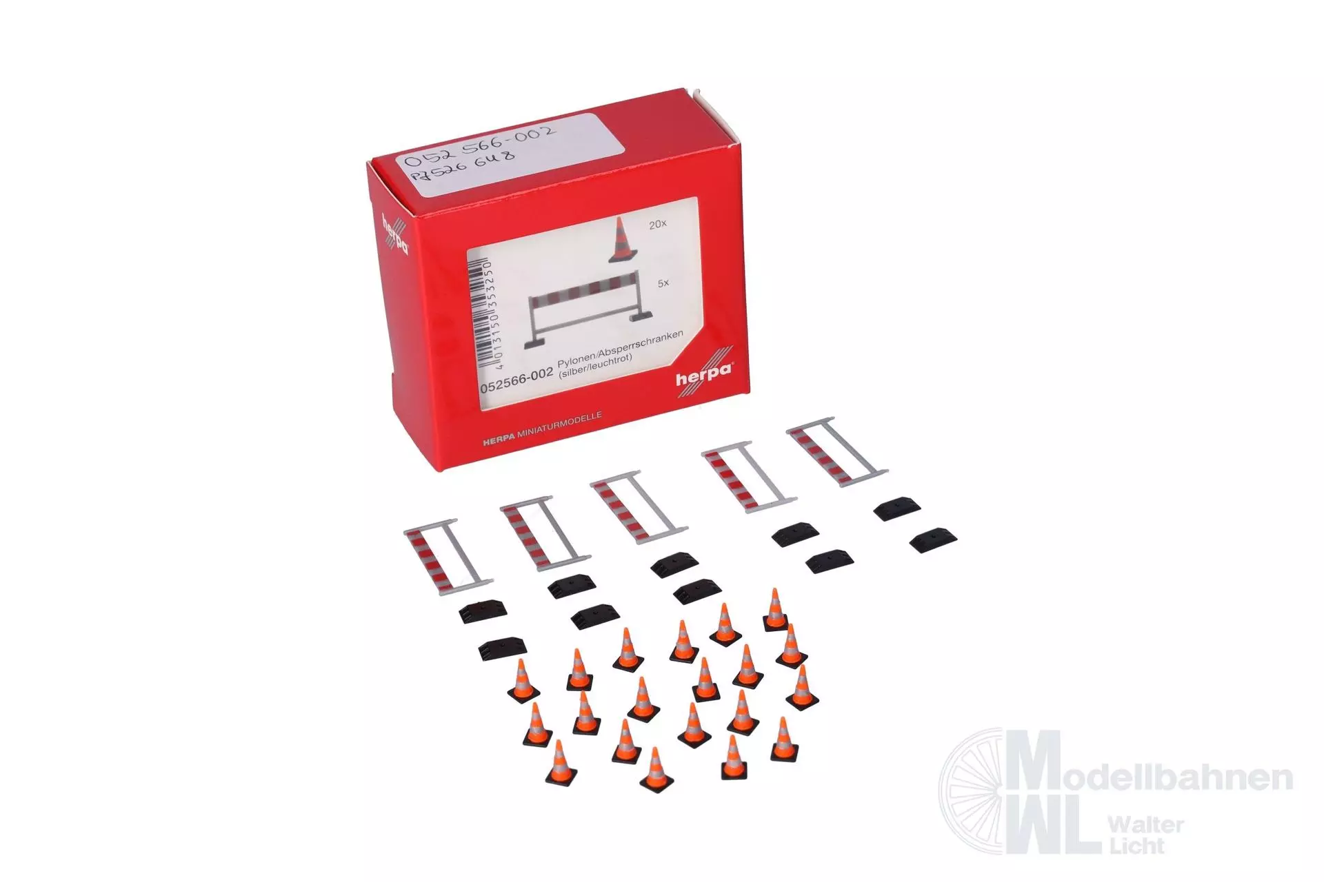 Herpa 052566-002 - Zubehör Absperrungen silber rot H0 1:87