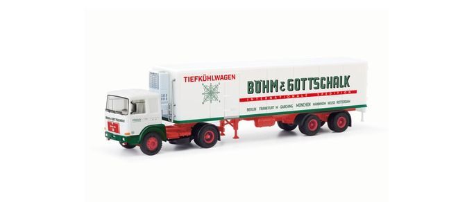Herpa 87MBS026420 - MAN F8 Kühlkoffersattelzug Böhm&Gottschalk H0 1:87