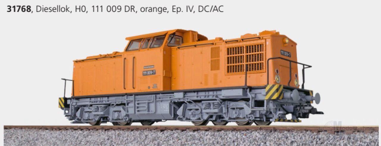 ESU 31768 - Diesellok BR 111 009 DR Ep.IV orange H0/GL/WS