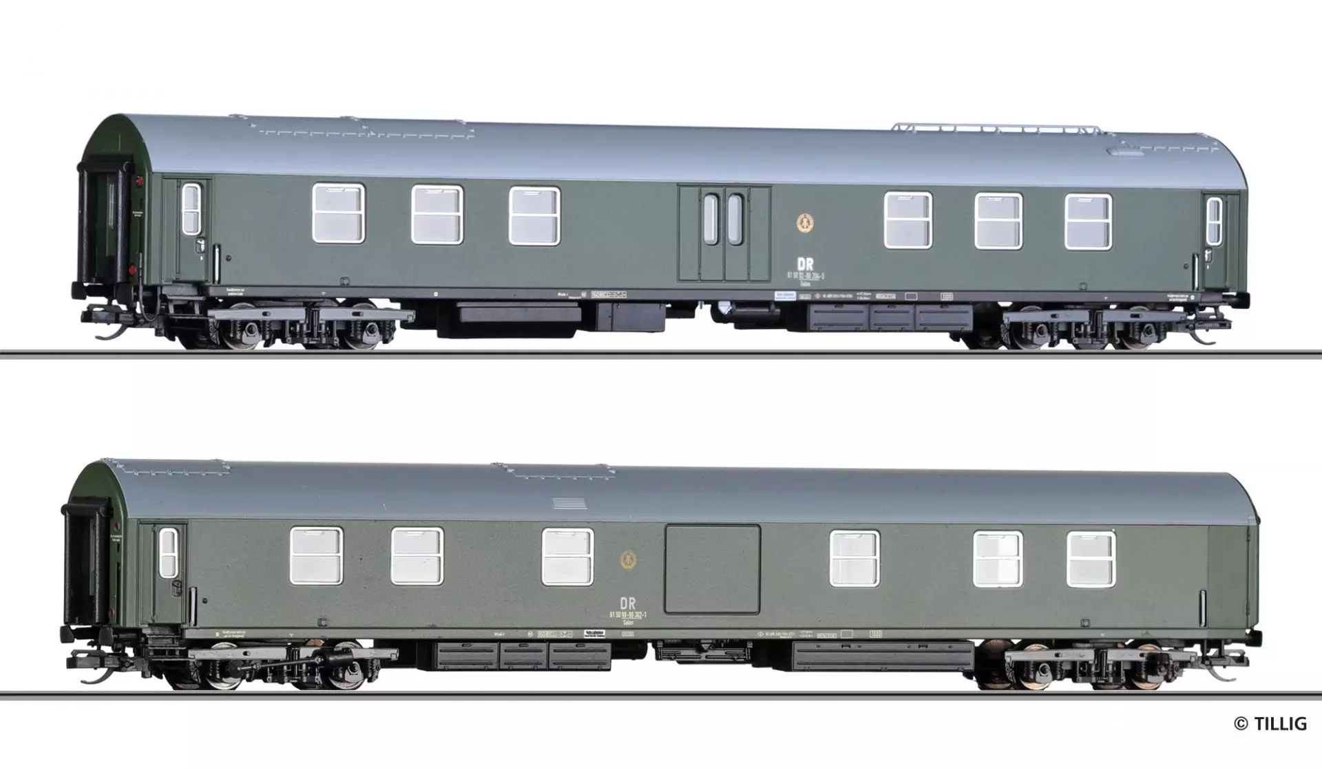 Tillig 01086 - Salonwagenzug DR Ep.IV Set 5 TT 1:120