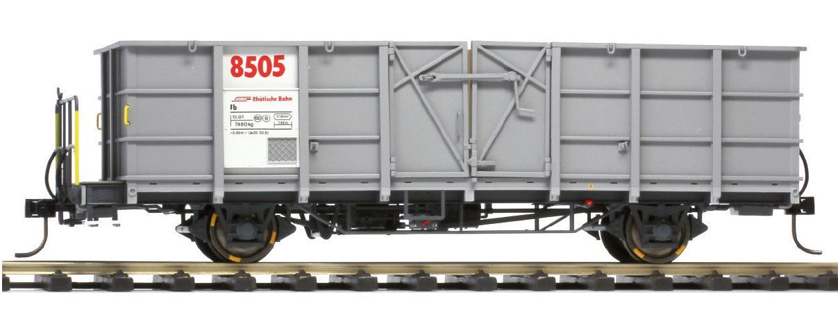 Bemo 9455137 - Hochbordwagen RhB Fb 8517 mit Stahlwand grau Spur 0m