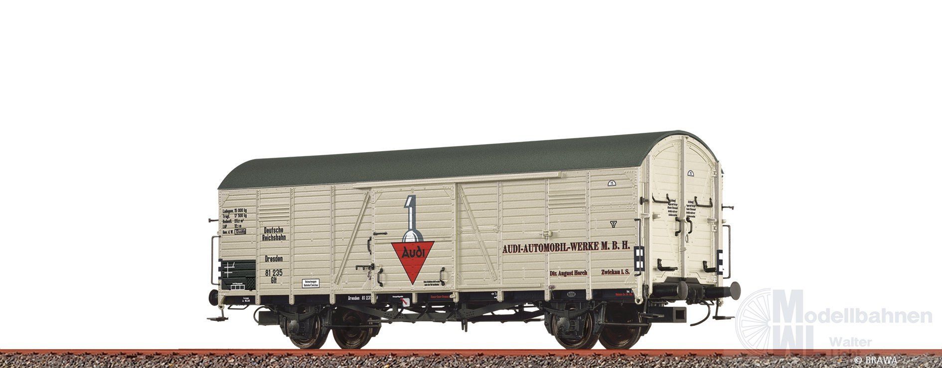 Brawa 50964 - Güterwagen ged. DRG Ep.II Audi Glt H0/GL Brawa 50964 - Güterwagen ged. DRG Ep.II Audi Glt H0/GL