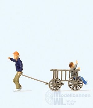 Preiser 28112 - Kinder mit Bollerwagen H0 1:87 Preiser 28112 - Kinder mit Bollerwagen H0 1:87