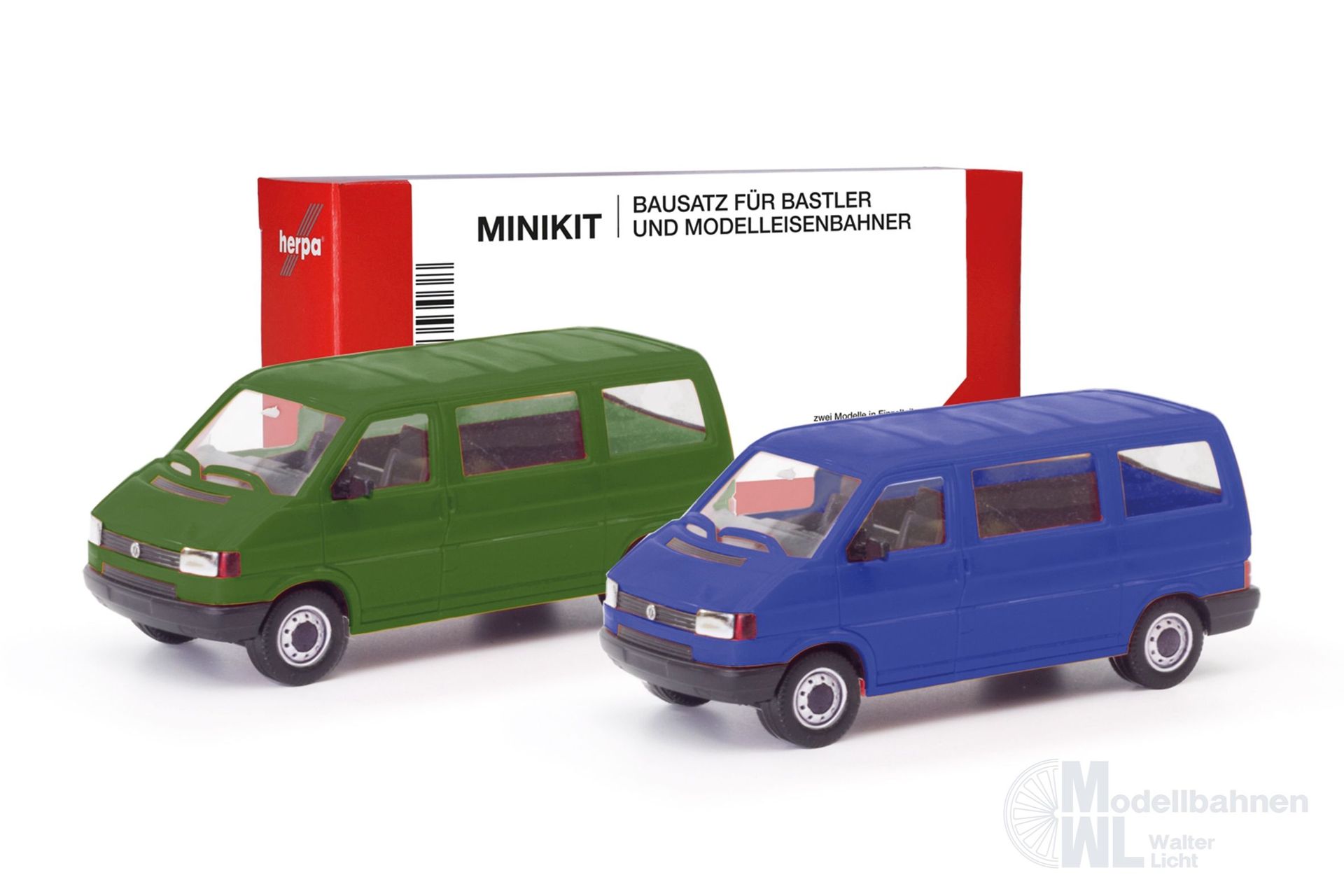 Herpa 012805-002 - MiniKit 2x VW T4 Bus olivgrün / ultramarinblauH0 1:87