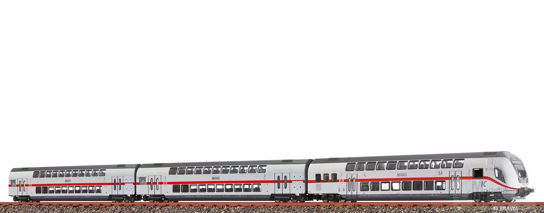 Brawa 44567 - TWINDEXX Vario® DB Ep.VI 3.tlg. IC2-Doppelstock-Wagenset H0/WS DIGITAL EX