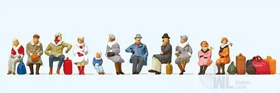 Preiser 10317 - Sitzende Reisende, winterlich H0 1:87