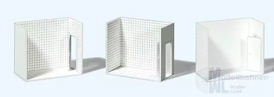 Preiser 19652 - Zimmer 3 Satz Wände Türe und Boden Weiß