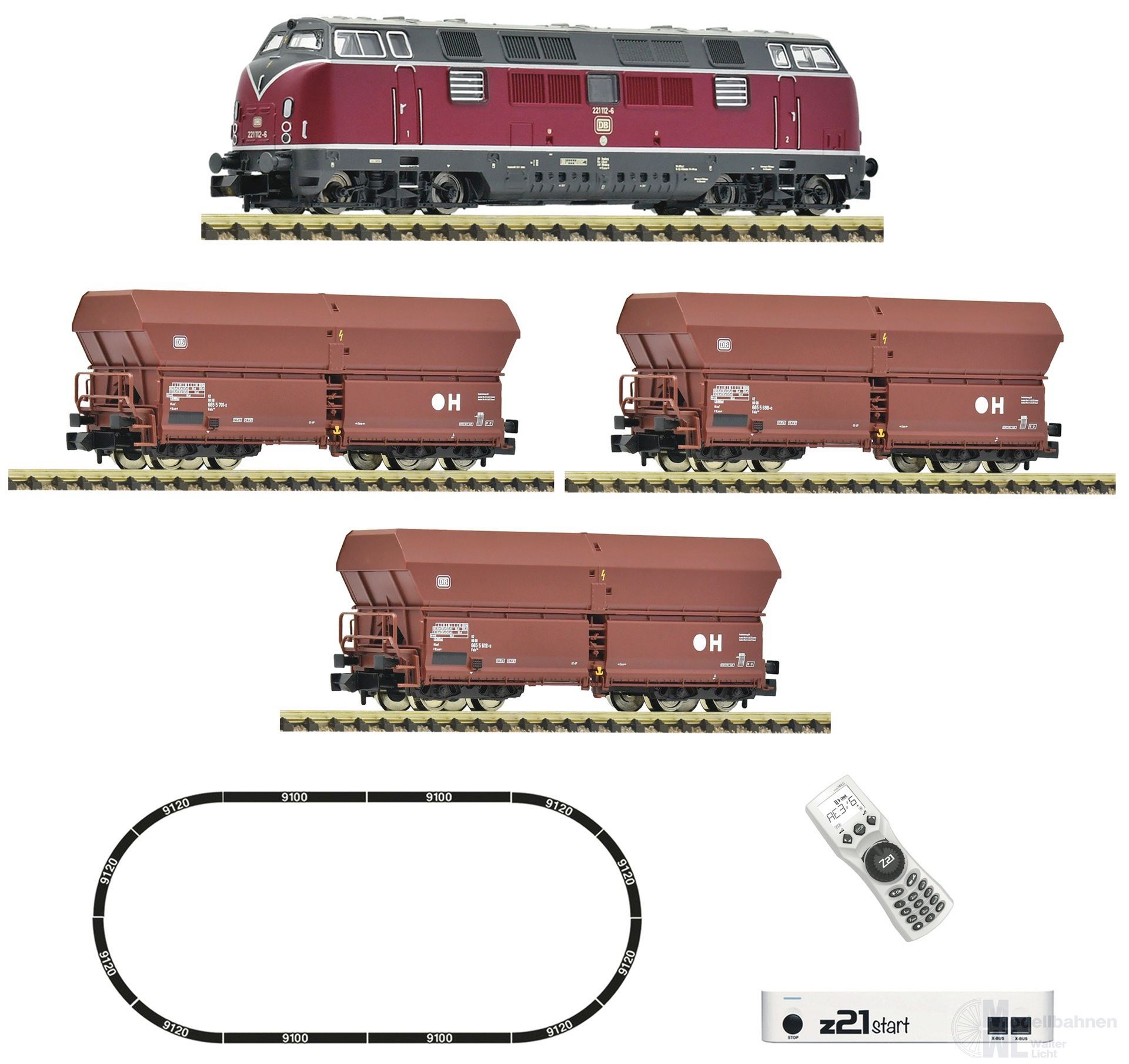 Fleischmann 5170003 - Startset z21 mit Diesellok BR 221 und Güterzug N 1:160