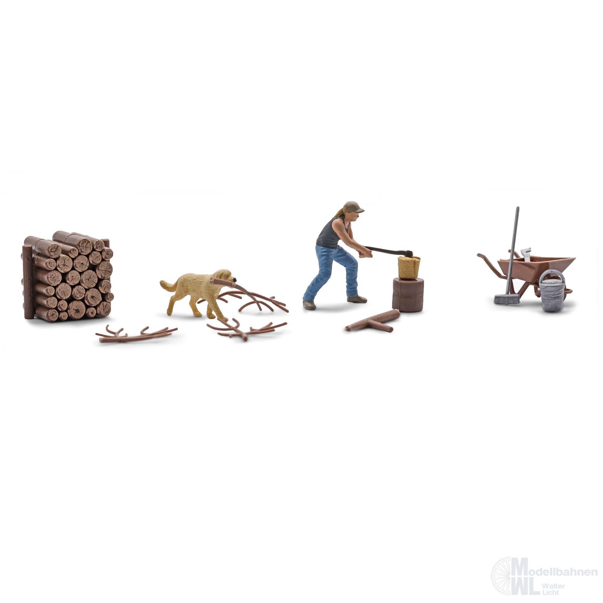 Busch 79884 - A-Set: Holz hacken H0 1:87
