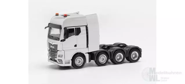 Herpa 316958 - MAN TGX GX Schwerlastzugmaschine 4-achs (luftgefedert, 8x4), weiß H0 1:87