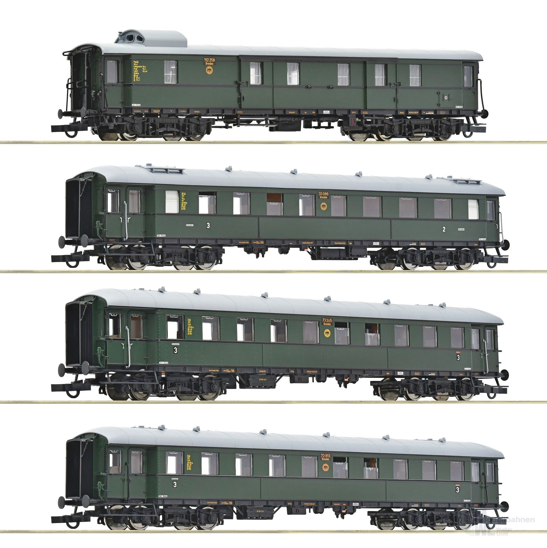 Roco 6200056 - Personenwagen Set DR Ep.IV Zwickauer Traditionszug 4.tlg. H0/GL