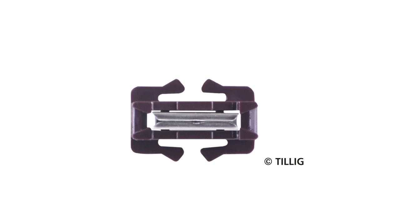 Tillig 83953 - Bettungsgleis-Schienenverbinder 20 Stück braun TT 1:120