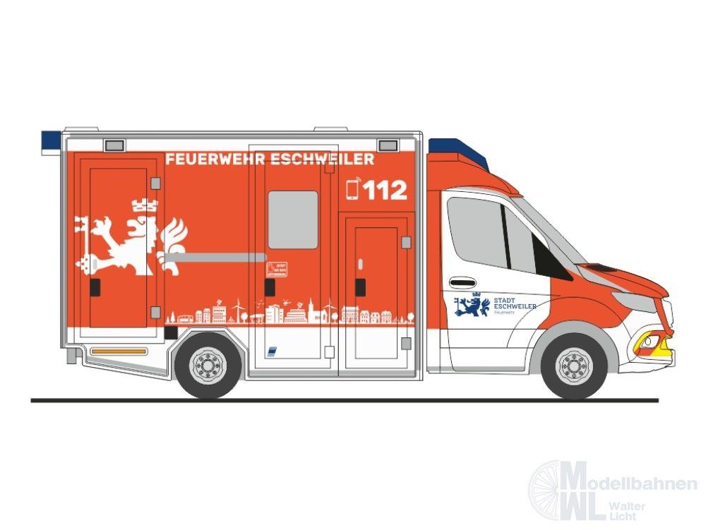Rietze 76107 - Mercedes-Benz GSF RTW ´18 Rettungsdienst FW Eschweiler H0 1:87