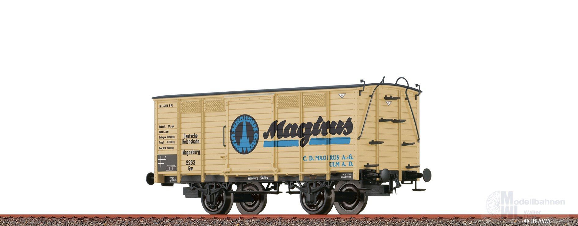 Brawa 48048 - Güterwagen ged. DRG Ep.II Magirus H0/GL