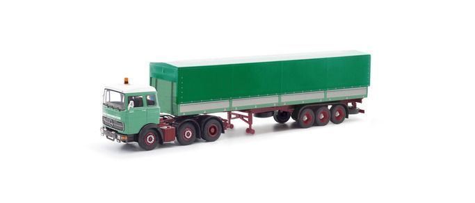 Herpa 87MBS026338 - Mercedes-Benz LPS 2032 Planensattelzug Posteheher H0 1:87