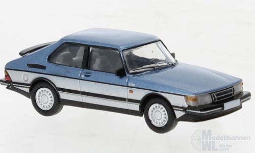 PCX-Models 870651 - Saab 900 Turbo 1986 metallic-blau / silber H0 1:87