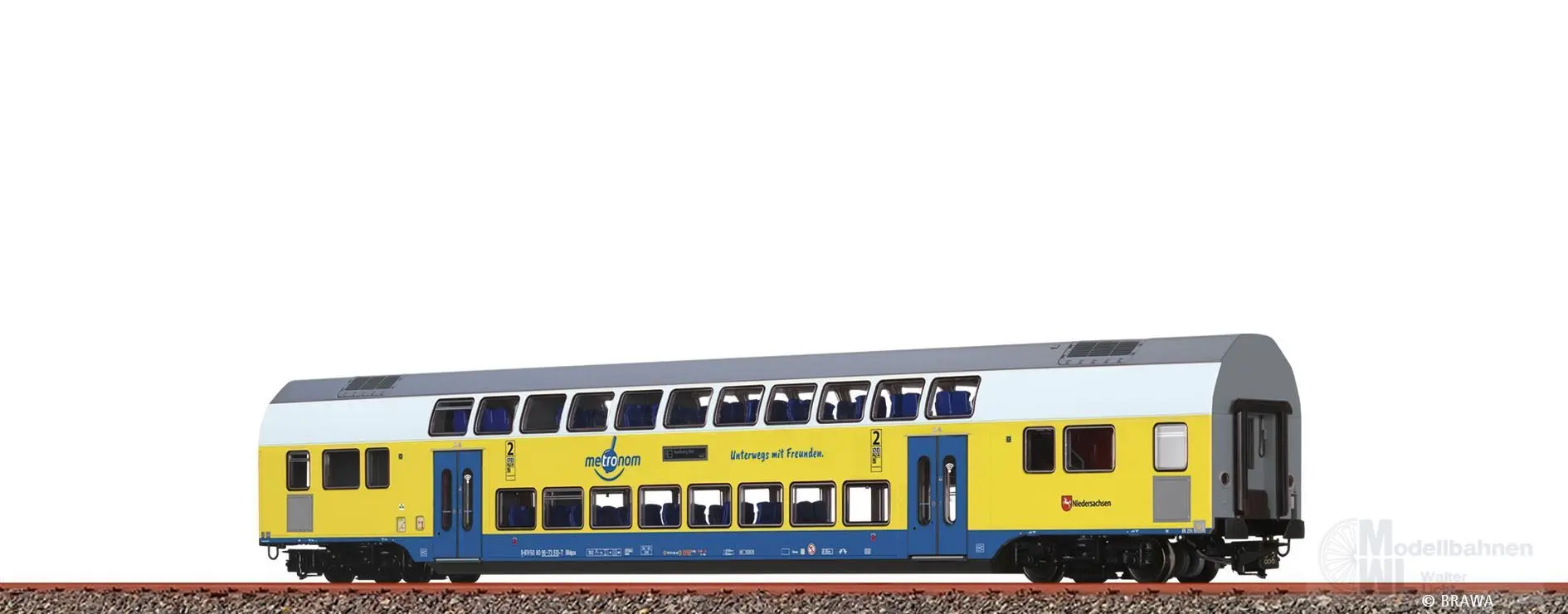 Brawa 44596 - Doppelstock Mittelwagen Metronom Ep.VI 2.Kl. H0/GL Digital