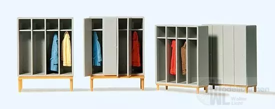 Preiser 17188 - Garderobeneinrichtung Spinde 4 Elemente Bausatz H0 1:87