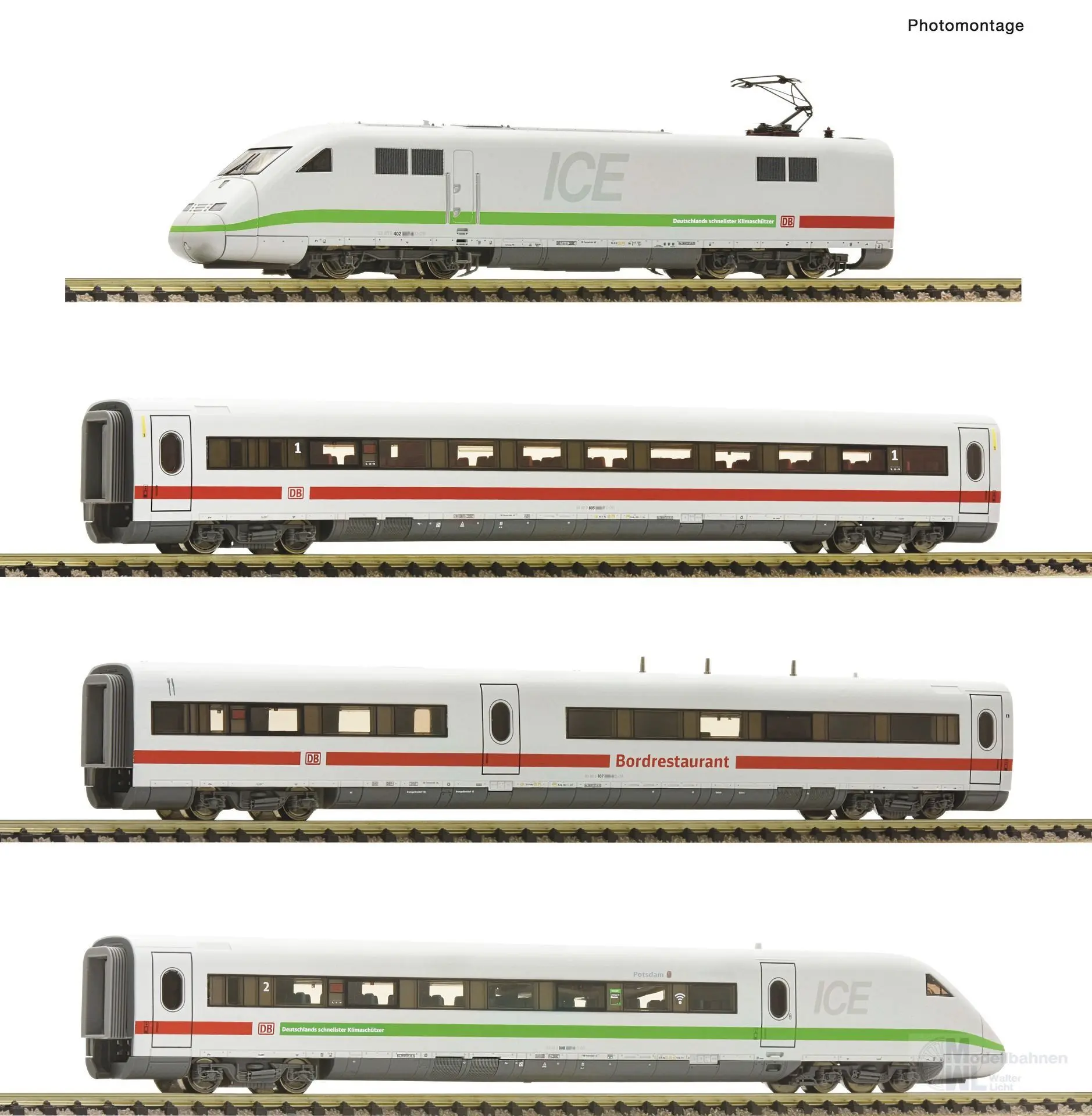 Fleischmann 7760003 - Triebzug ICE 2 BR 402 DB Ep.VI Klima 4tlg. N 1:160