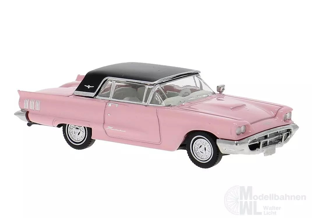 Brekina 18202 - Ford Thunderbird Cabrio mit Hardtop rosa H0 1:87