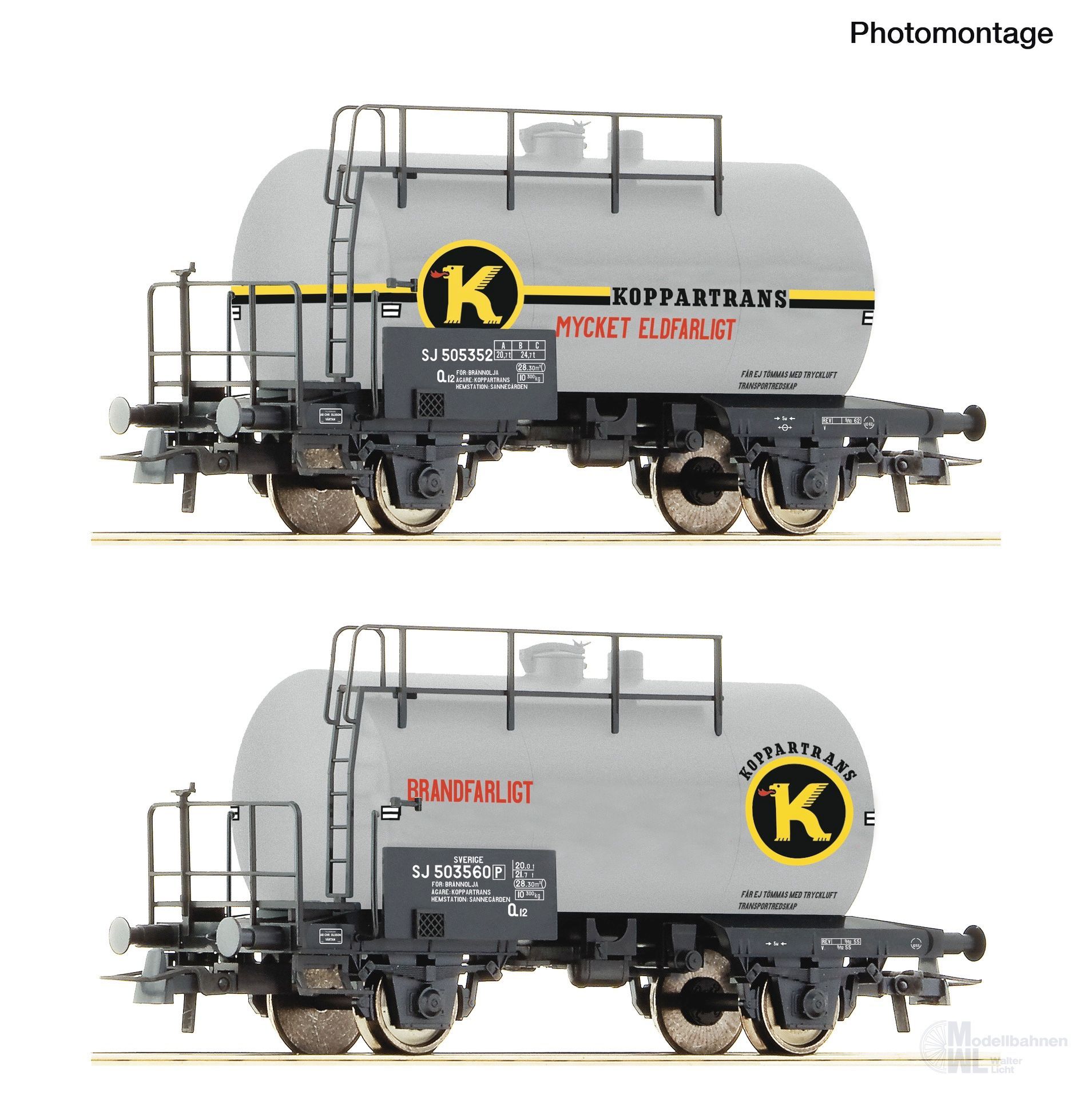 Roco 6600302 - Kesselwagen Set SJ Ep.III/IV 2.tlg. H0/GL