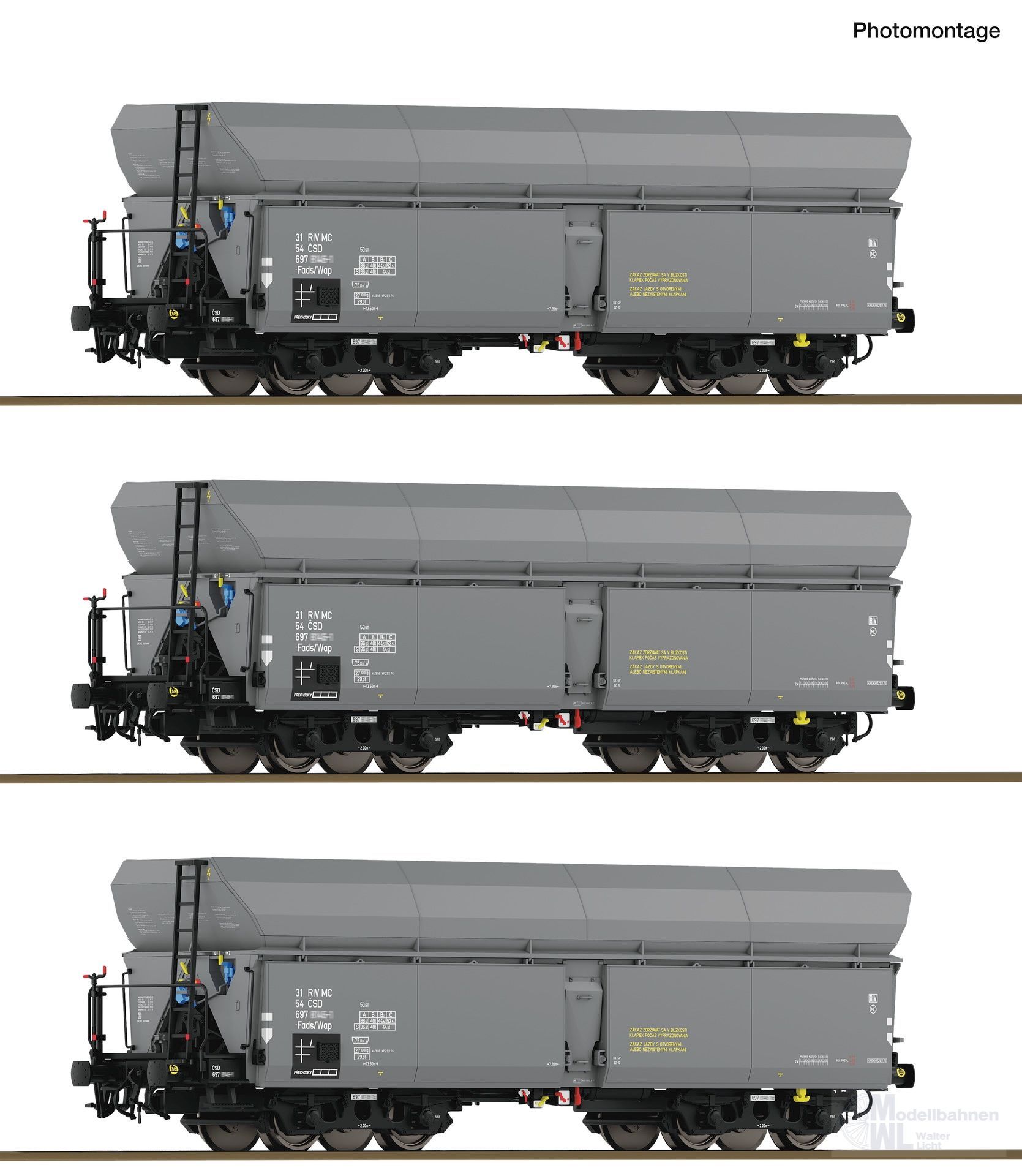 Roco 6600325 - Selbstentladewagen Set CSD Ep.IV 3.tlg. H0/GL