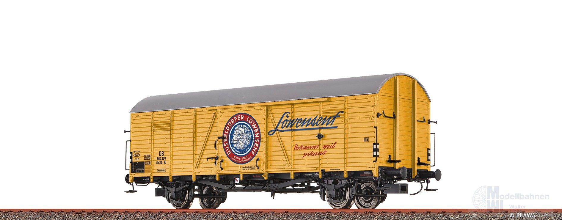 Brawa 51177 - Güterwagen ged. DB Ep.III Löwensenf H0/GL Brawa 51177 - Güterwagen ged. DB Ep.III Löwensenf H0/GL