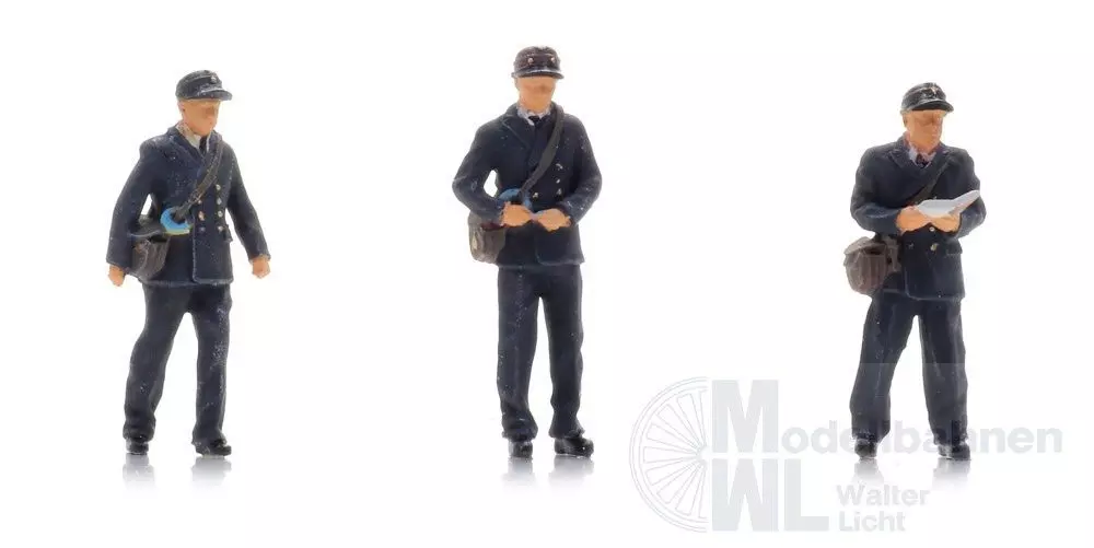 ARTITEC b.v. 5870041 - NS Schaffner im Zug 50er bis 70er Jahre (3x) H0 1:87