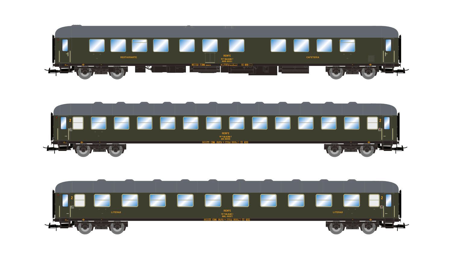 Electrotren 4020 - Personenwagen Set RENFE Ep.IV 3.tlg. H0/GL