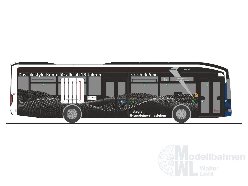 Rietze 76358 - MAN Lion´s City 12 E Völklinger Verkehrsbetriebe H0 1:87