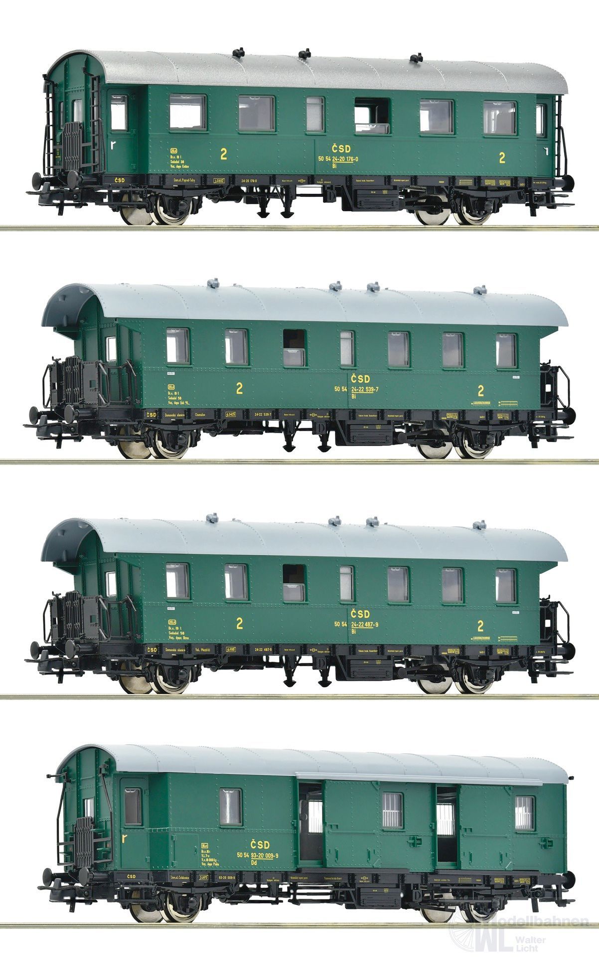 Roco 6200088 - Personenwagen Set CSD Ep.IV 4.tlg. Donnerbüchsen H0/GL