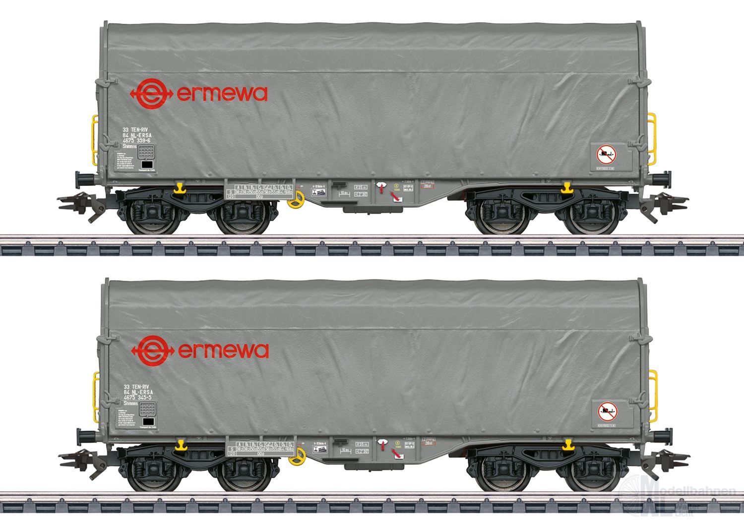 Märklin 47230 - Schiebeplanenwagen Set Ermewa SA Ep.VI 2.tlg. H0/WS