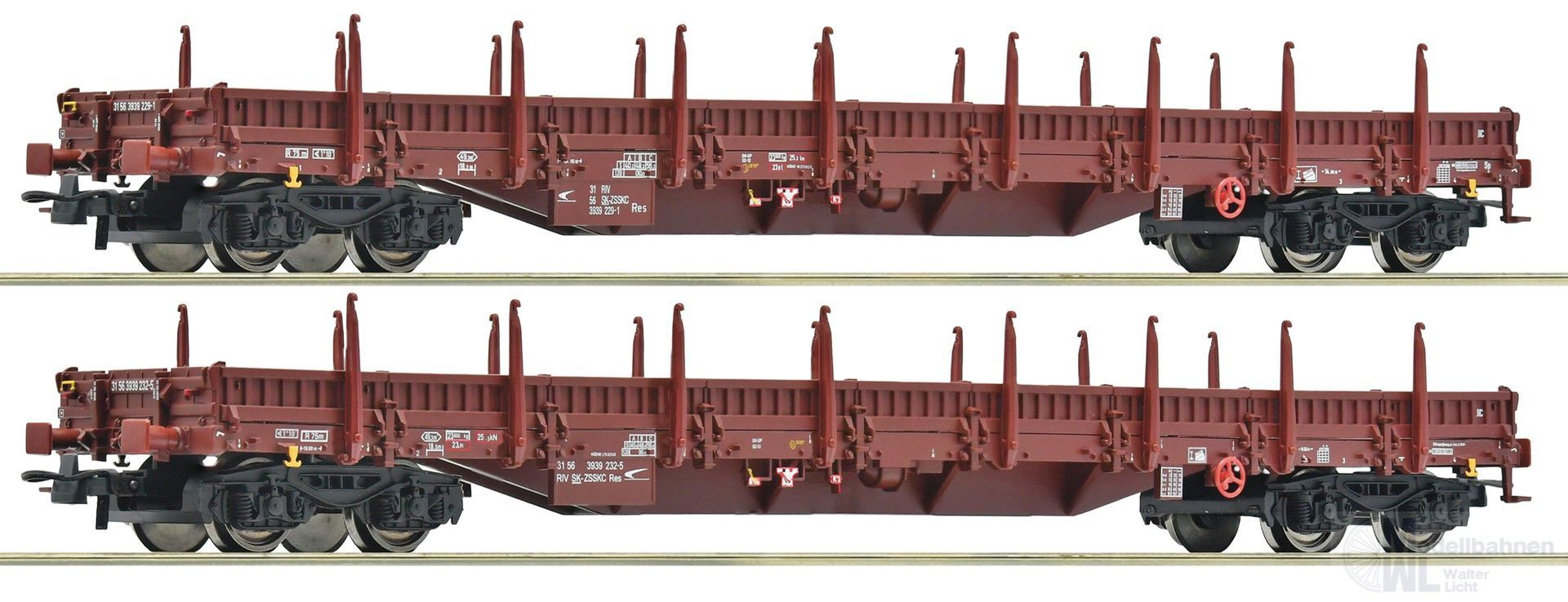 Roco 6600186 - Rungenwagen Set ZSSK CArgo Ep.VI 2.tlg. H0/GL