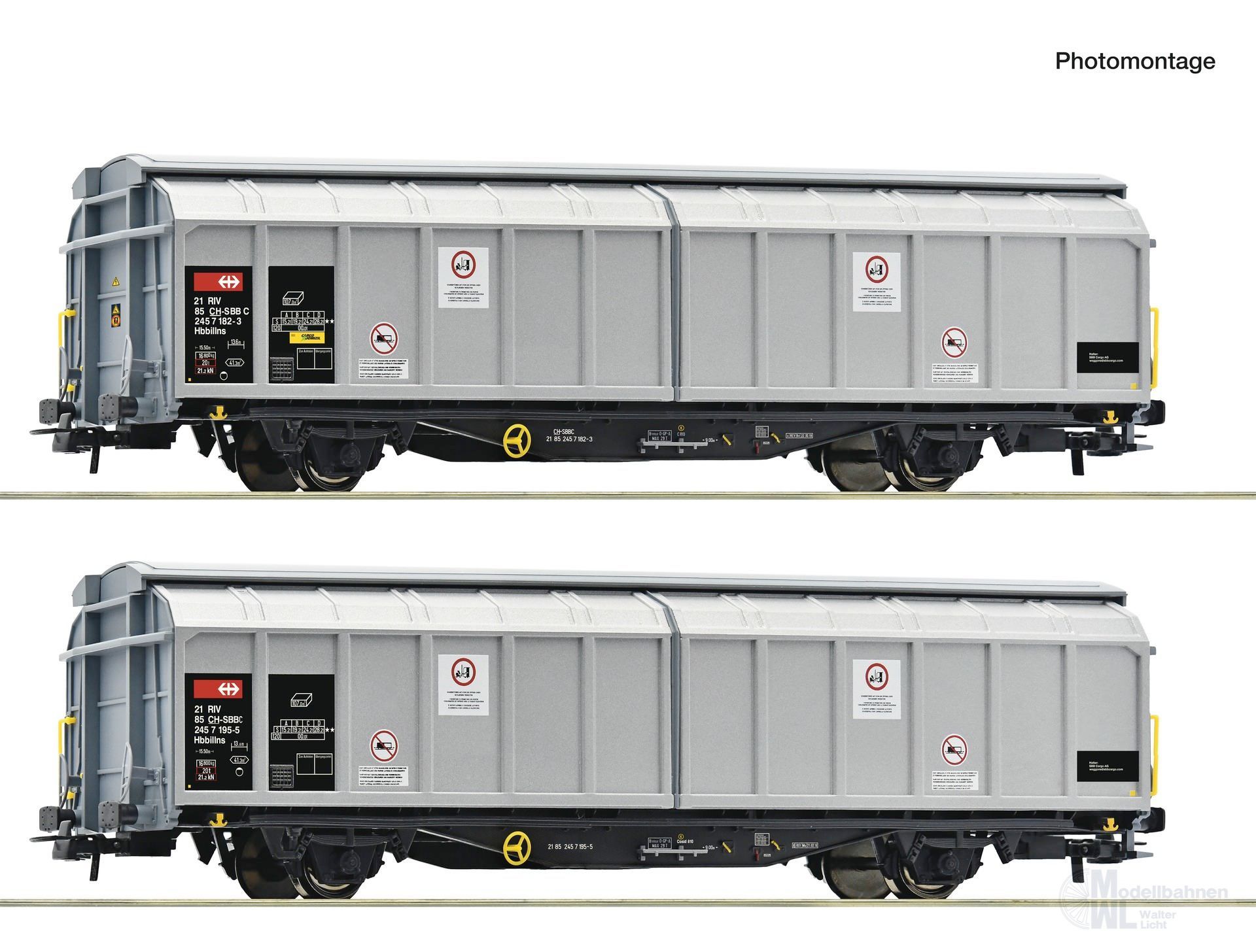 Roco 6600110 - Schiebewandwagen Set SBB Ep.VI 2.tlg. H0/GL Roco 6600110 - Schiebewandwagen Set SBB Ep.VI 2.tlg. H0/GL