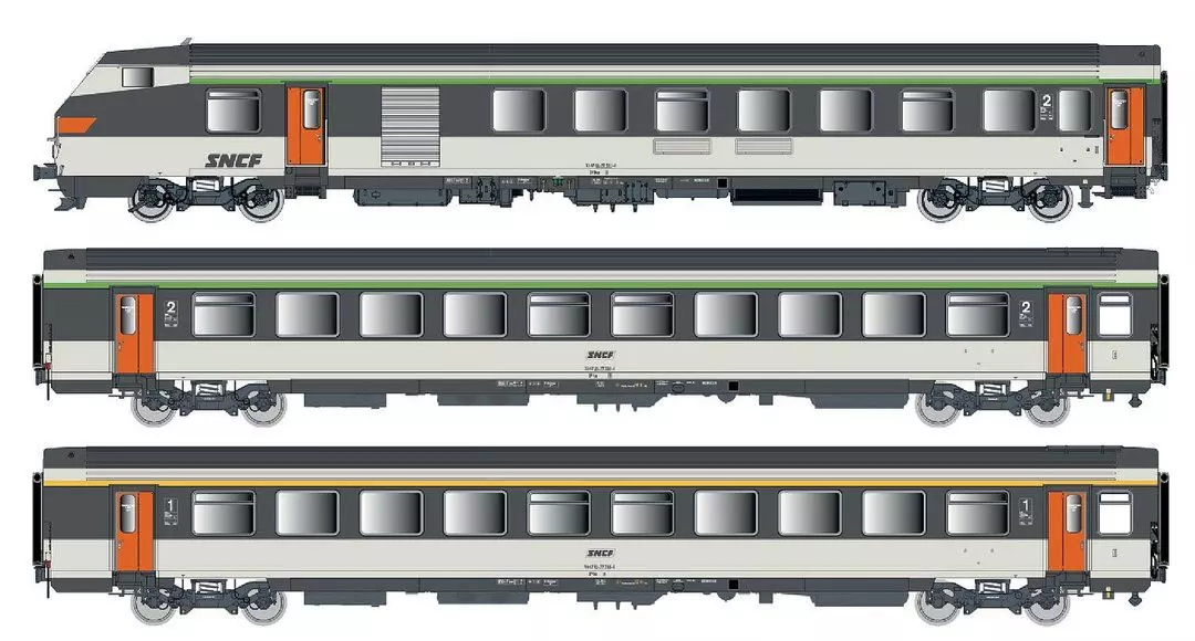 LS Models 41250AC - Personenwagen VU+VTU SNCF Ep.IV 3.tlg. H0/WS