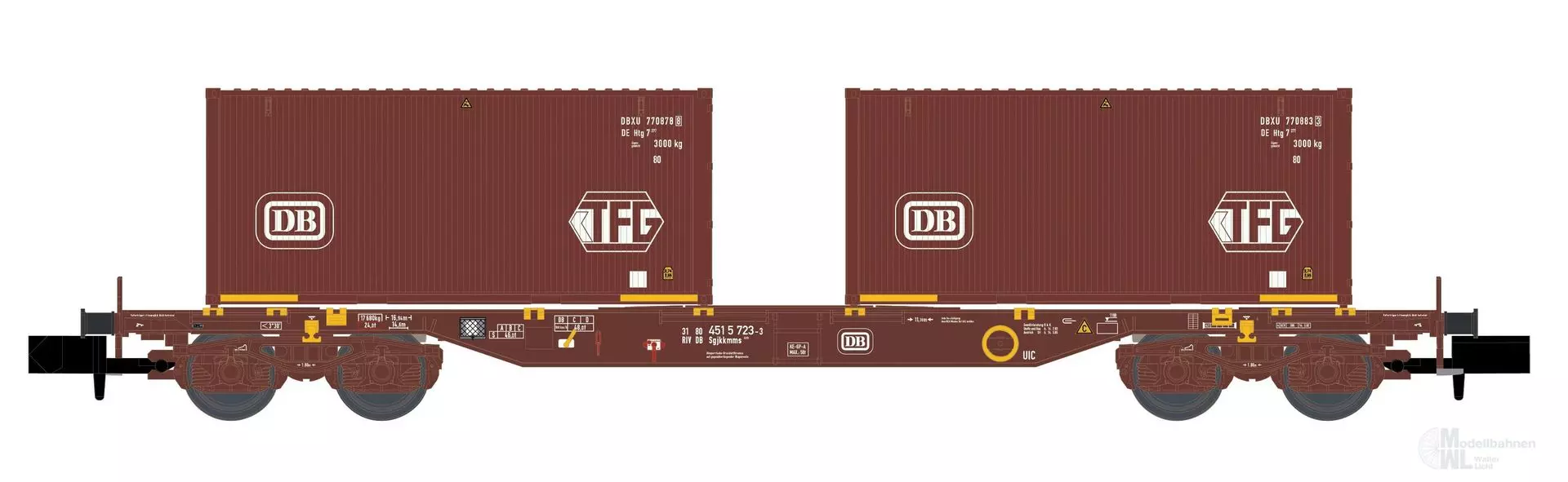 Hobbytrain 23202 - Containerwagen DB Ep.IV Sgjkkmms 699 DB/TFG N 1:160