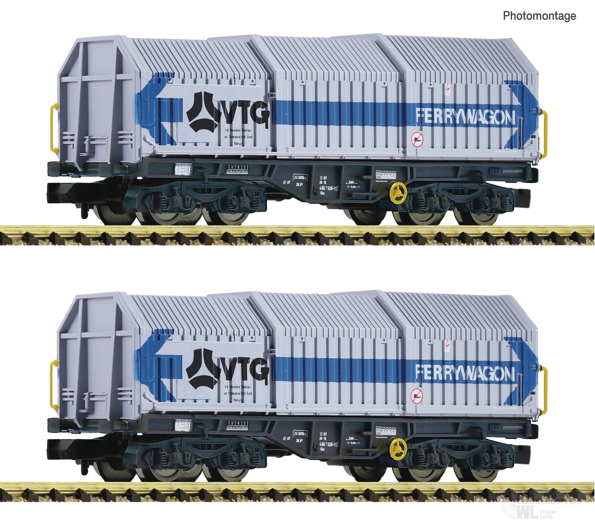 Fleischmann 6660080 - Teleskophaubenwagen Set DB/VTG Ep.IV 2.tlg. N 1:160