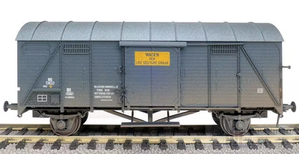 Exact Train 22075 - Güterwagen gedeckt NS Ep.III CHGZ RIV 'Los gestort graan' gealtert H0/GL