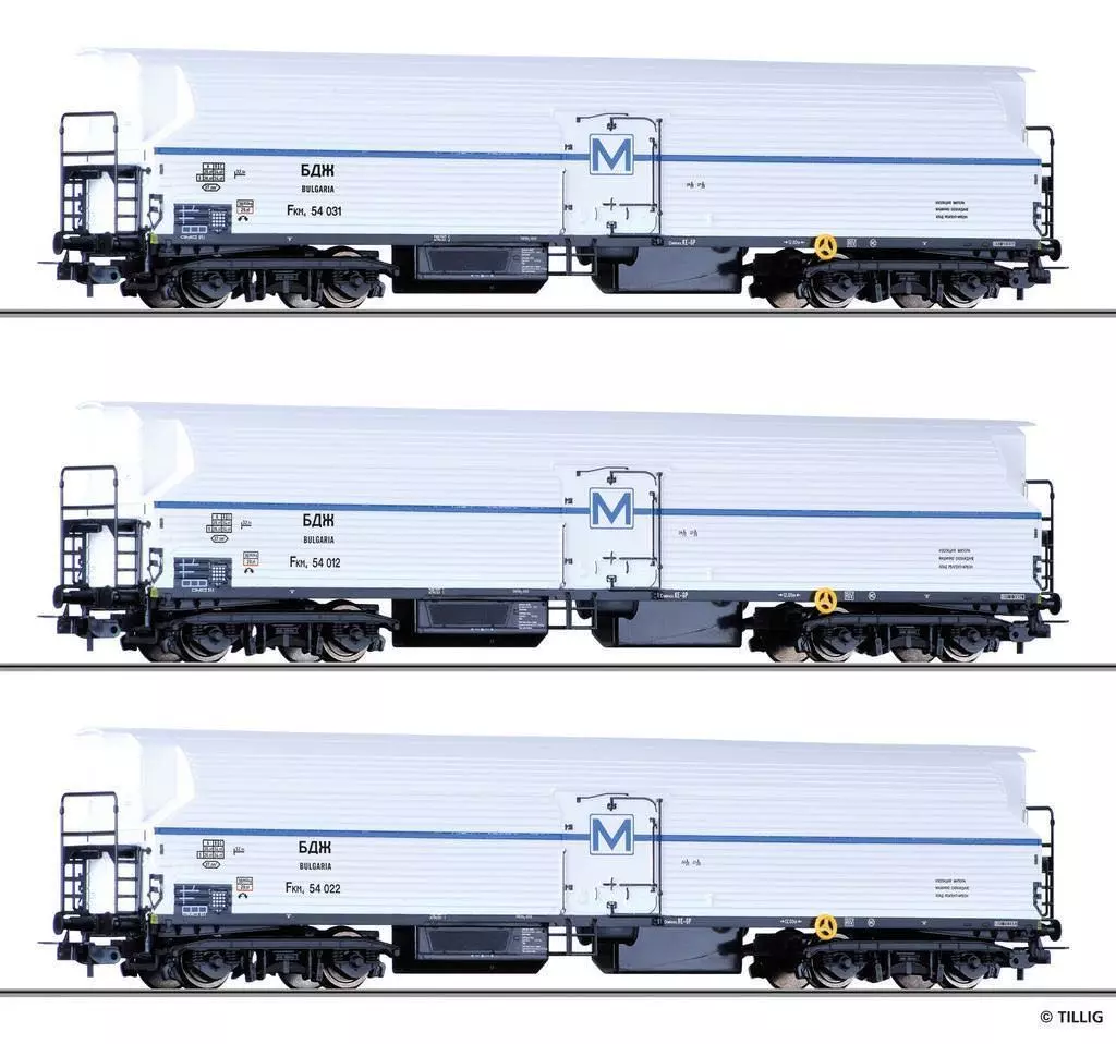 Tillig 70041 - Güterwagen Set BDZ Ep.III Maschinenkühlwagen FKM 4 3.tlg. H0/GL