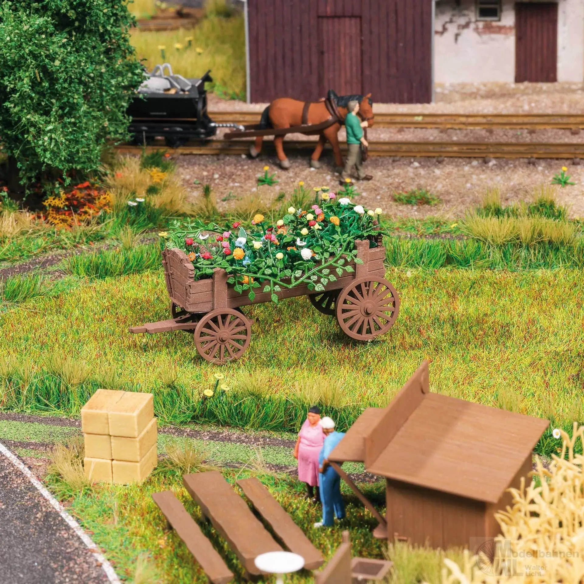 Busch 1278 - Bepflanzte Marktkarren H0 1:87