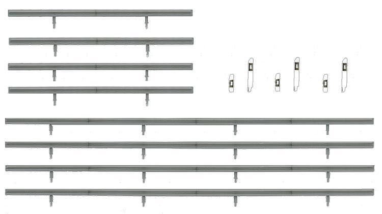Faller 180535 - Leitplanken und 32 Begrenzungspfosten H0 1:87