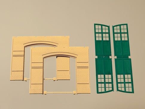 Auhagen 80605 - Wände 2326A gelb, Tore grün H0 1:87