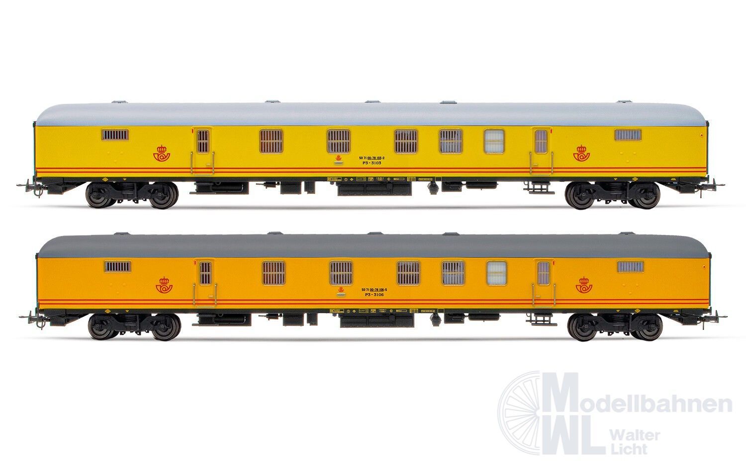 Electrotren 4021 - Postwagen Set CIWL RENFE Ep.III/IV 2.tlg. H0/GL Electrotren 4021 - Postwagen Set CIWL RENFE Ep.III/IV 2.tlg. H0/GL
