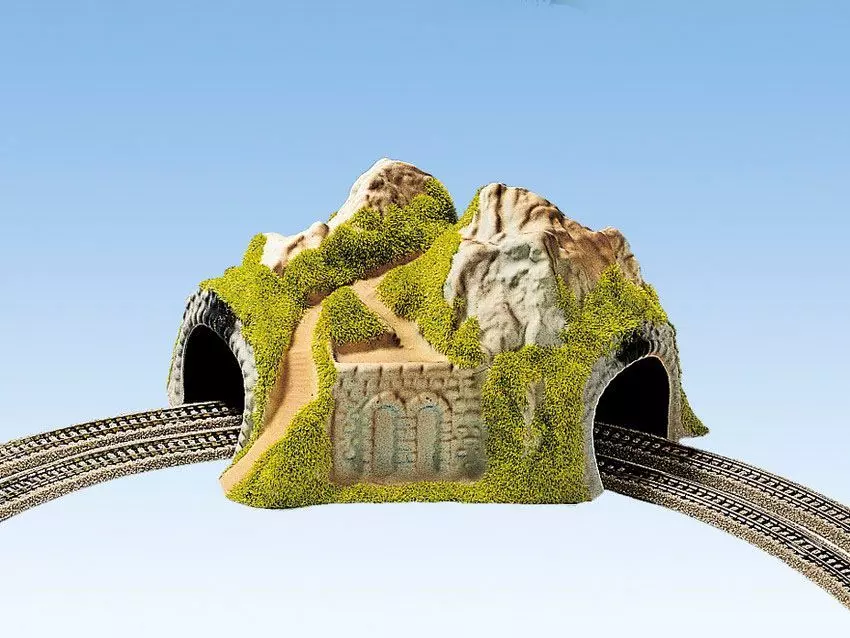 Noch 34730 - Ecktunnel 2-gleisig, gebogen, 23 x 22 cm N 1:160