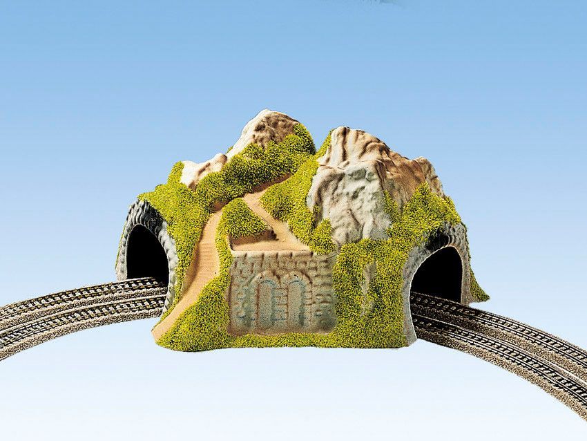 Noch 34730 - Ecktunnel 2-gleisig, gebogen, 23 x 22 cm N 1:160