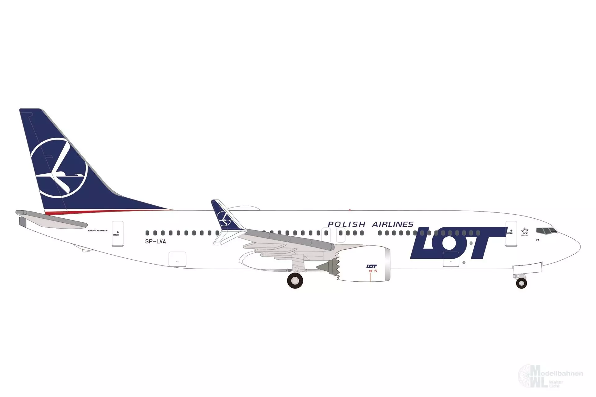 Herpa 539098 - Boeing 737 Max 8 LOT Polish Airlines 1:500