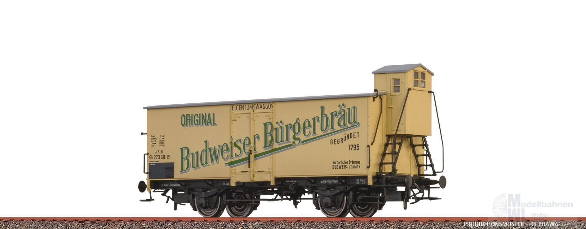 Brawa 51260 - Bierwagen k.k.St.B. Ep.I Budweiser Bürgerbräu H0/GL Brawa 51260 - Bierwagen k.k.St.B. Ep.I Budweiser Bürgerbräu H0/GL
