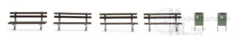 ARTITEC b.v. 387244 - Parkbänke-Satz A H0 1:87