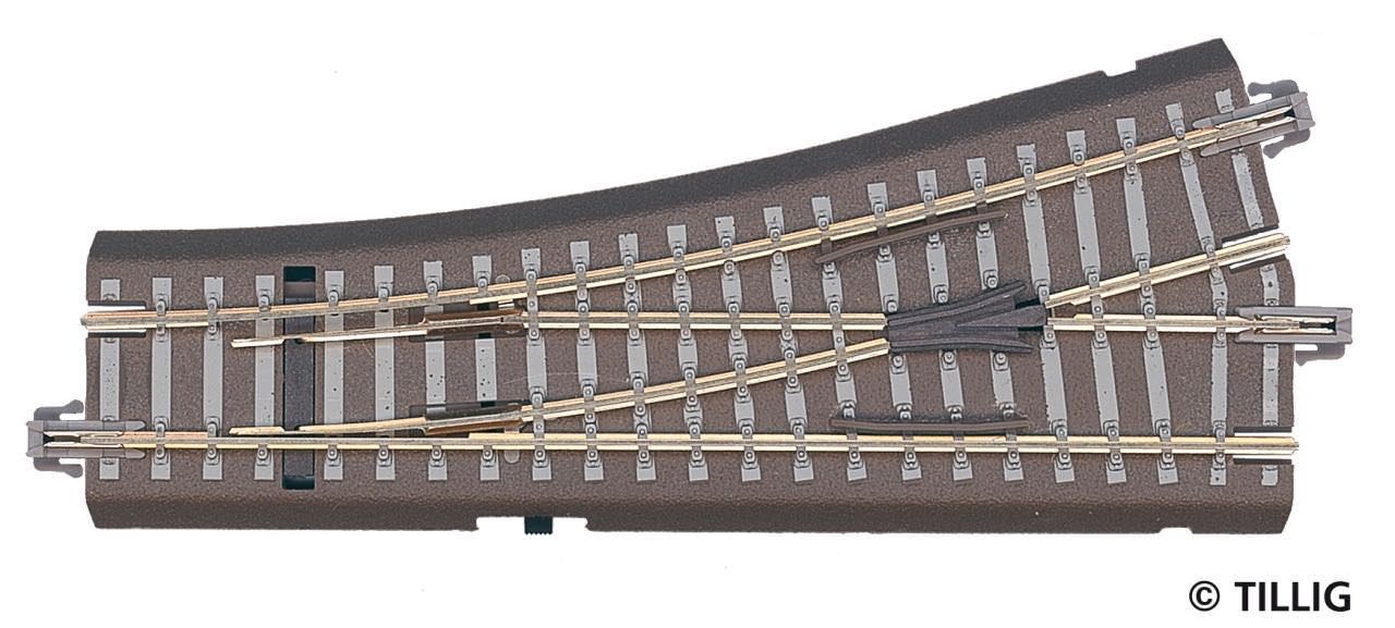 Tillig 83817 - Bettungsgleis-Weiche 15° links Hand TT 1:120
